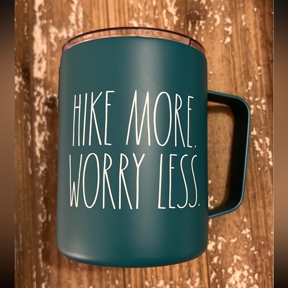 Rae Dunn Insulated Stainless Steel Mug "Hike More Worry Less" - Picture 1 of 4
